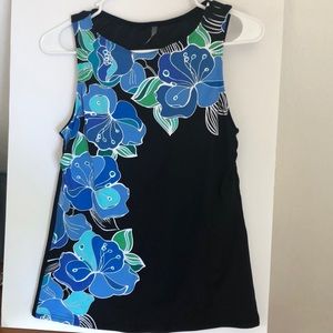 Lands’ End Floral Hi-Neck Swim Tankini Top